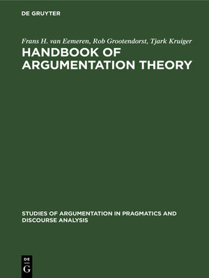 cover image of Handbook of Argumentation Theory